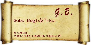 Guba Boglárka névjegykártya