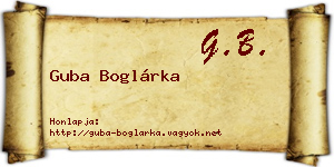 Guba Boglárka névjegykártya